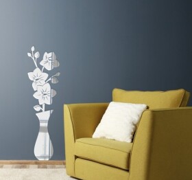 DumDekorace Ozdobné zrcadla do obývacího pokoje v motivu vázy s květinami