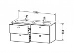 DURAVIT - Brioso Umyvadlová skříňka 55x129x48 cm, 4 zásuvky, lesklá bílá BR410602222