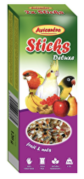 Avicentra tyčinky malý papoušek ovoce + ořechy 2ks