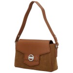 Módní dámská koženková kabelka na rameno Harper, hnědá