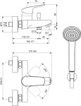 IDEAL STANDARD Vanová baterie příslušenstvím, chrom B1722AA