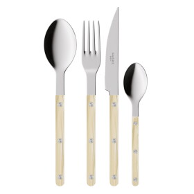 SABRE PARIS 4-dílná sada příborů Bistrot Brillant – Faux Horn, bílá barva