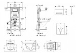 GEBERIT - Duofix Modul pro závěsné WC s tlačítkem Sigma50, alpská bílá + Tece One - sprchovací toaleta a sedátko, Rimless, SoftClose 111.355.00.5 NT8