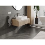 MEXEN/S - Rivel koupelnová skříňka pod umyvadlo 90 cm s deskou, 1 šuplík, reliéf , dub 91A20-09023-1-BFC81