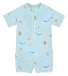 Little Dutch Plavky krátký rukáv Ocean Friends vel. 62/68 / Kojenecké plavky / Recyklovaný nylon (CL26030205LD)