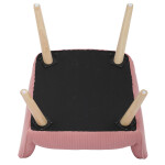 Křeslo, potah růžová manšestrová látka, dřevěné nohy, masiv kaučukovník