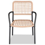 Zahradní set 1+2, stůl 60x60, židle umělý ratan barva přírodní, kov antracit