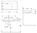 GEBERIT - ONE Umyvadlo 90x48x14 cm, skrytý přepad, bez otvoru pro baterii, vodorovný odtok, KeraTect, bílá 505.042.00.1