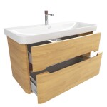 Koupelnová skříňka s umyvadlem SAT Fusion 97,5x53x45 cm dub medový mat SATFUSION2100DMUBA SATFUSION2100DMUBA