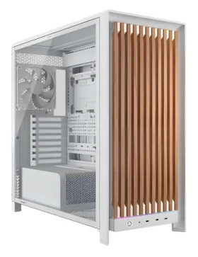 Corsair FRAME 5000D Wood RS bílá / Skříň / E-ATX / 3x USB-C / 2x 200mm + 1x 140mm / bez zdroje / průhledná bočnice (CC-9011354-WW)
