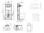 IDEAL STANDARD - ProSys Set předstěnové instalace, klozetu a sedátka Strada II, tlačítka Oleas M2, Aquablade, SoftClose, bílá ProSys120M SP25