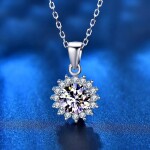 Royal Fashion stříbrný náhrdelník HA-XMZ001-SILVER-MOISSANITE-ZIRCON