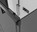 CERANO - Sprchový kout Lantono L/P - 8 mm - Soft-Close - černá matná, grafitové sklo - 140x90x195 - posuvný CER-8050BD7529