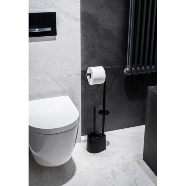 HOPA - WC štětka + držák papíru, nerez černá KD02071616