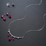 Souprava náhrdelníku a náušnic Swarovski Elements Agostina, Růžová 40 cm + 5 cm (prodloužení)
