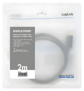 LogiLink DisplayPort - HDMI černá / Adaptérový kabel / 4K/30Hz / 2 m (CV0127)