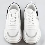 Bílo-černé dámské sneakersy brokátovými vsadkami (LU-2) Bílá XL (42)