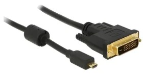 Delock / Kabel Micro HDMI - DVI-D / 1 m / 1920 x 1200 px / černá / pozlacené konektory (83585)