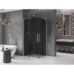 MEXEN/S - Velar L Duo sprchový kout, posuvné dveře 90 x 80, grafit, chrom 871-090-080-02-43-01