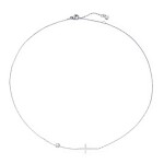 Náhrdelník s křížkem a zirkonem Dorothea, Stříbrná 40 cm + 5 cm (prodloužení)