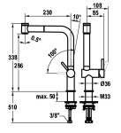 Dřezová baterie KWC Bevo E, 125355, Industrial Black 125355