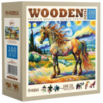 Dřevěné puzzle Moderní kůň 150 dílků