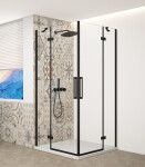 GELCO - TRINITY BLACK čtvercový kout 800x800 rohový vstup, čiré sklo, GT2280-80C-B GT2280-80C-B