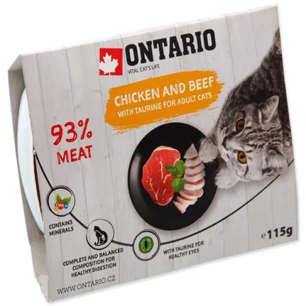 Ontario Vanička kuře s hovězím a taurinem 115g (213-2432)