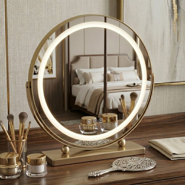REA - Zrcadlo LED MAKE-UP L.Gold 40 cm HOM-01809