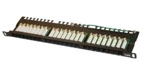 XtendLan Patch panel 19" / UTP / 24 portů / Cat6 / LSA / 0,5U / černý (XL-PP19-24U6-U)