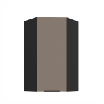 Horní rohová skříňka Aria 60x60 GN-108 1F (45°) Barva korpusu: Dub artisan, Barva dvířek: BL - Black AFM