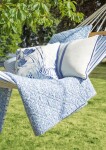 GREEN GATE Prošívaný povlak na polštář Linea Blue 50 x 50 cm, modrá barva, textil