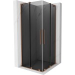 MEXEN/S - Velar L Duo sprchový kout, posuvné dveře 80 x 80, grafit, měď kartáčovaná 871-080-080-02-43-65
