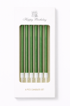 Dortové svíčky ELEGANT zelené 6ks