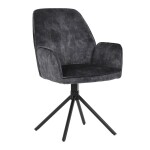 Židle jídelní a konferenční, černá látka v dekoru žíhaného sametu, kovové černé nohy