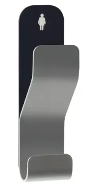 Spirella ANOBILE dvojitý samolepicí háček černo-stříbrný / Nerezová ocel / 30 x 110 mm