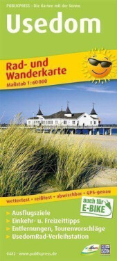 Usedom 1:60 000 cyklistická turistická mapa