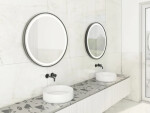 Zrcadlo se senzorem SAT 70x70 cm černá SATZKULED70CE SATZKULED70CE