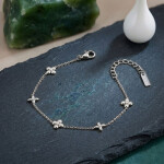 Náramek se zirkony Clara - chirurgická ocel, Stříbrná 16 cm + 4 cm (prodloužení)