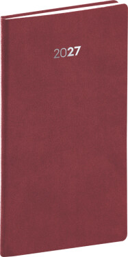 Diář 2027: Balakon - bordó, kapesní, 9 x 15,5 cm
