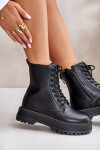 Zateplené botky workerky z eko kůže na zip černé Naleli 40