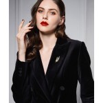 Brož s perlou a Swarovski Elements krystaly Sophie, Bílá/čirá
