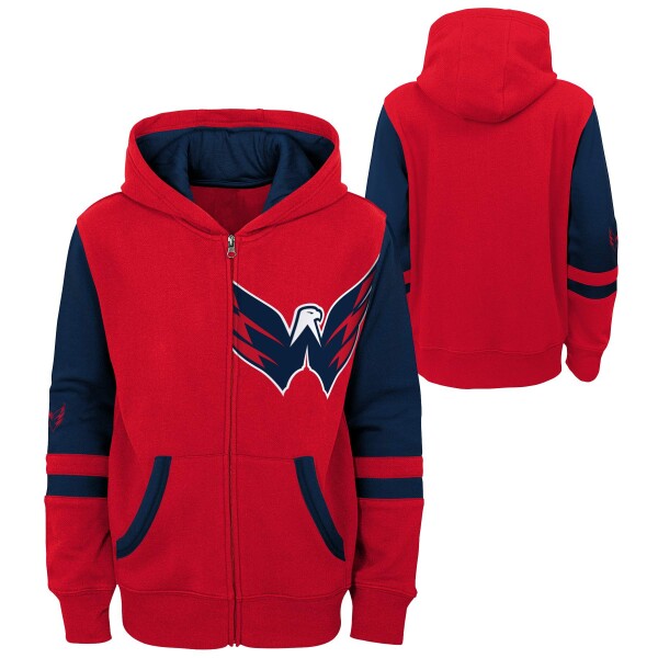 Outerstuff Dětská Mikina Washington Capitals Faceoff Colorblocked Fleece Full-Zip Velikost: Dětské L (13 - 14 let)