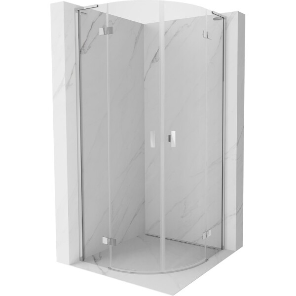 MEXEN/S - Mist L sprchový kout čtvrtkruh, křídlové 90 x 90, transparent, chrom 8A33L-090-090-01-00