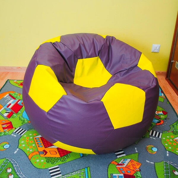 FRONTI Sedací vak - míč 70 cm - fialová + žlutá