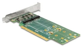Delock PCIe x16 karta / 4x M.2 NVMe SSD / Bifurcation / Nízký profil (90090)
