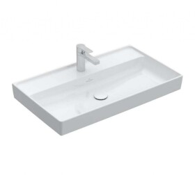 VILLEROY & BOCH - Collaro Umyvadlo nábytkové 80x47 cm, bez přepadu, otvor pro baterii, CeramicPlus, alpská bílá 4A3381R1