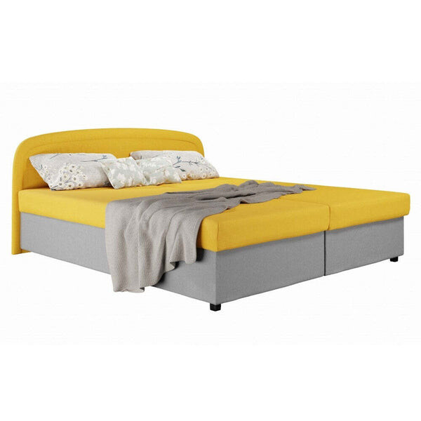 Čalouněná postel Zofie 160x200, žlutá, včetně matrace