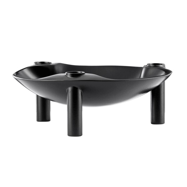 Stoff Nagel Designová miska se svícny STOFF Nagel Black, černá barva, kov