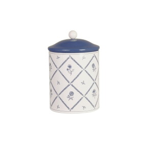 Strömshaga Plechová dóza Lovisa Blue/White 15 cm, modrá barva, kov